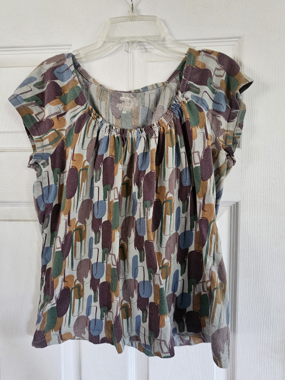 Mossimo Women’s Multi-Color Short Sleeve Scoop Neck Top Med